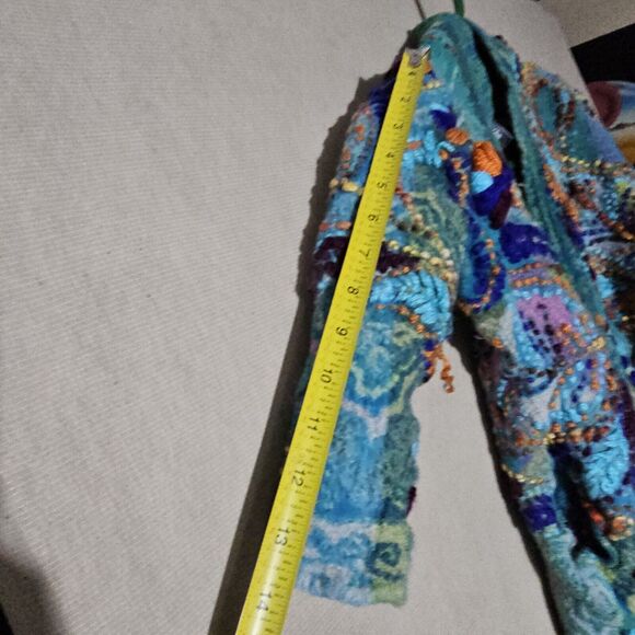 Anu Girls Unique Embroidered Jacket Size Large 100% Wool Colorful Wearable Art - Picture 12 of 16